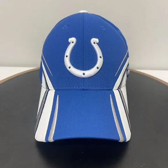 VTG Indianapolis Colts Hat Cap Fitted OSFA Stretch Reebok On Field Horseshoe Y2K