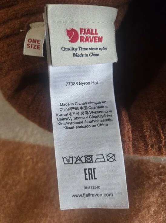 Fjallraven Byron Autumn Leaf Rust Orange Ribbed Wool Beanie Hat