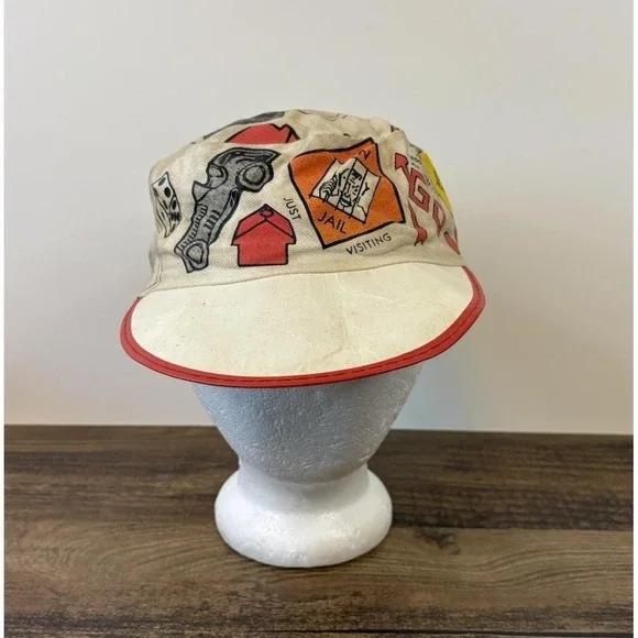 McDonald's Employee Monopoly Hat Cap Boardwalk Tokens Hotels Railroad