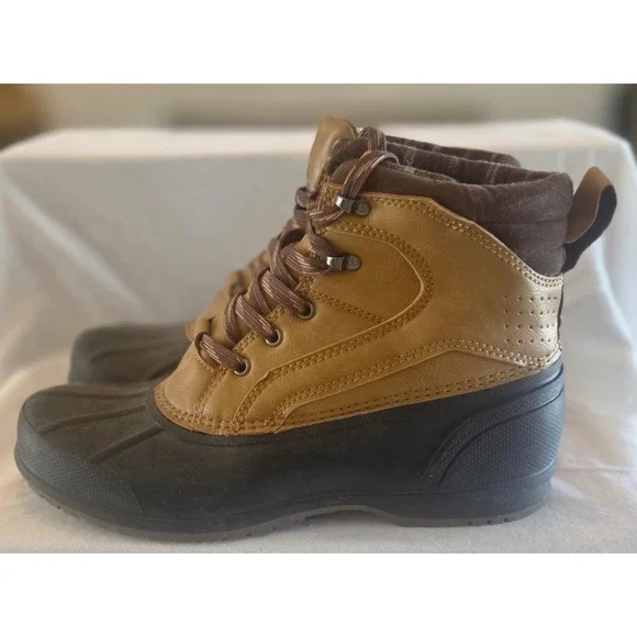 Magellan Outdoors Mens Duck Boots Brown Tan Lace Up Waterproof Shell Shoes SZ 11