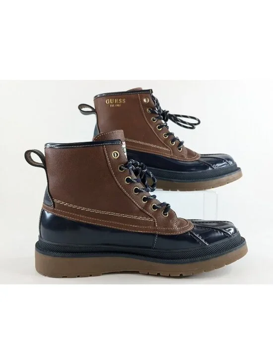 Guess Duck Boots Mens 9 Womens 10 Brown Waterproof Winter Snow Rain Shoes