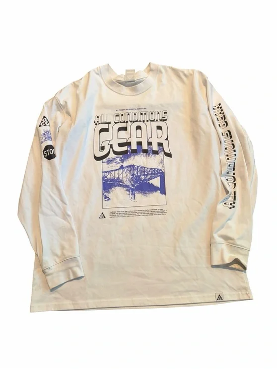 Nike ACG mens L white long sleeve shirt