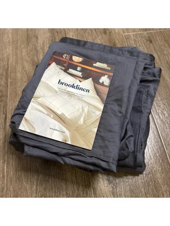 Brooklinen luxe core Duvet cover cali king two pillowcases set graphite grey