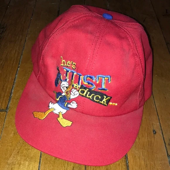 Disney Red Donald Duck Embroidered Baseball Cap