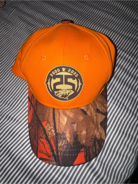 Orange 25th Anniversary Patch Cap with Camo Brim