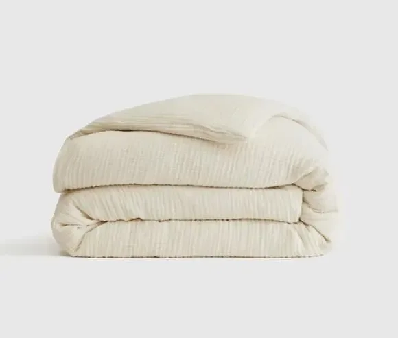 NEW QUINCE Organic Airy Gauze Duvet Cover ONLY  Undyed  KING NO SHAMS