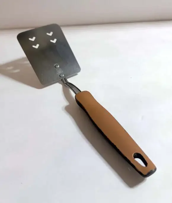 Vintage EKCO Stainless Steel Flipper Spatula with Faux Wood Grain Handle
