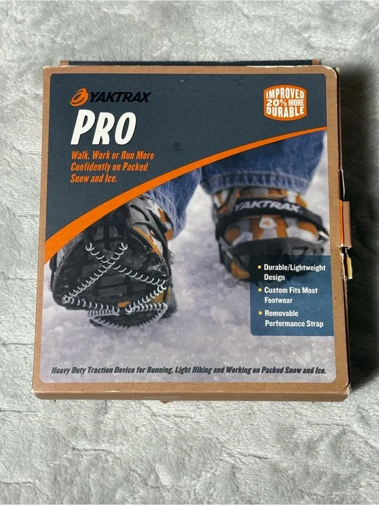 Yaktrax Pro Ice Traction Cleats Black Size Large NIB Snow Shoe Grips