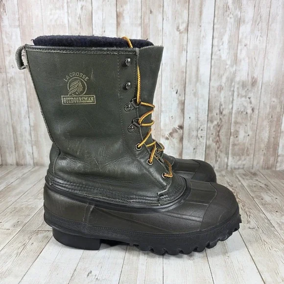 La Crosse Outdoorsman Mens Insulated Winter Hunting Boots Size 6 Steel Shank‎
