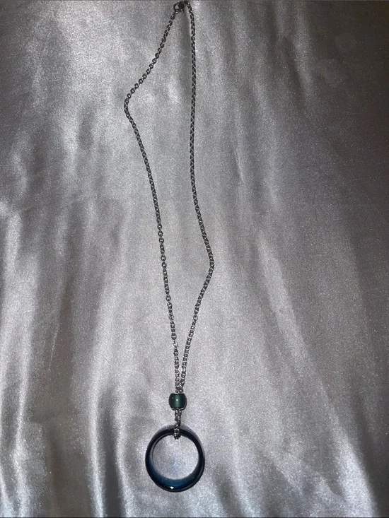 Othr Brown Wooden Ring & Bronze Chain Necklace
