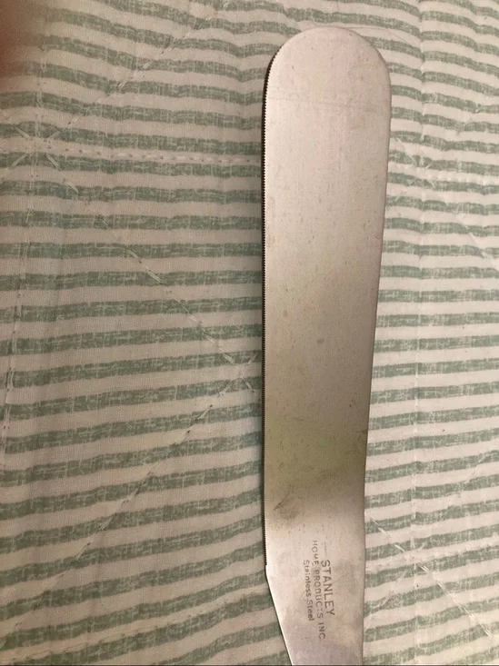 Vintage Stanley Stainless Steel Offset Spatula w tooth edge