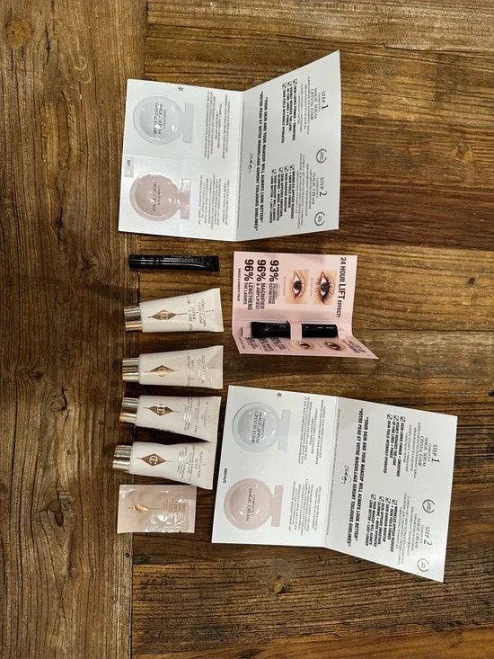 Charlotte Tilbury Mini Skincare & Makeup Set - Rose & Gold bunch of sample
