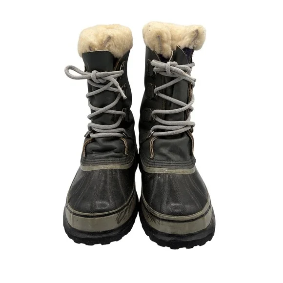 Sorel Caribou Winter Boots Mens 7 Grey Good Vintage Made in Canada Waterproof