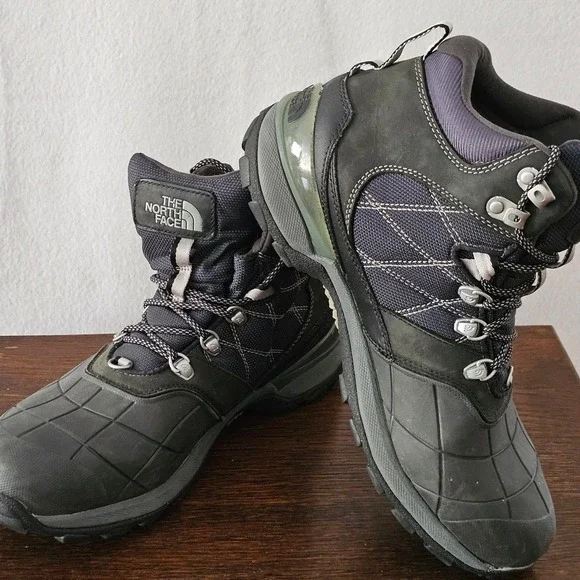 The North Face Mens Chilkat II Insulated Winter Boots Black Grey A1KR Size 11.5