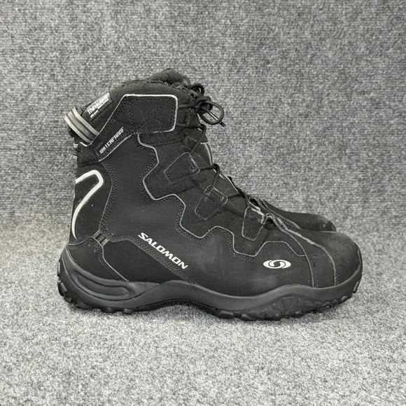 Salomon Snow Trip Winter Boots Mens 11.5 Black Waterproof Thinsulate Oudoor Snow