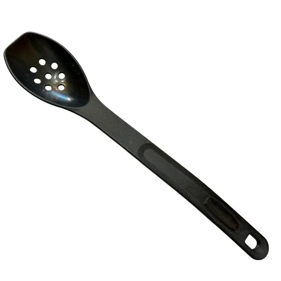 Rubbermaid‎ Black Plastic Slotted Serving Spoon Perforated Basted Nylon 1974
