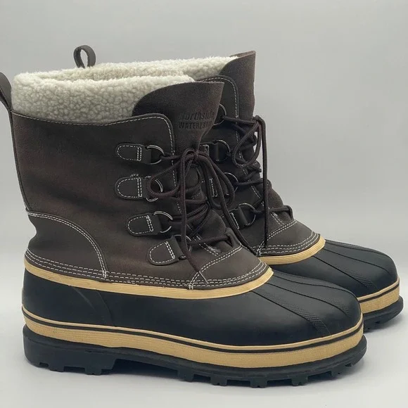 Northside Thermolite Waterproof Duck Snow Boots Men's Size 12 Insulated Brown