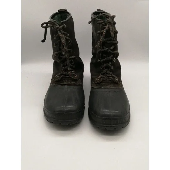 Sorel Boots Mens Black 8 Snow Shoes Felt Lined Steel Shank Rubber Mid Calf