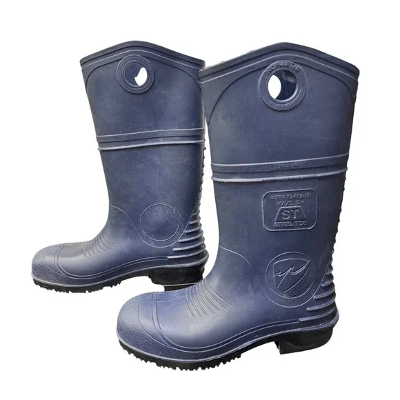 Black Diamond Mens Navy Blue Rubber Steel Toe Work Boots ASTM F2413-18 EH USA
