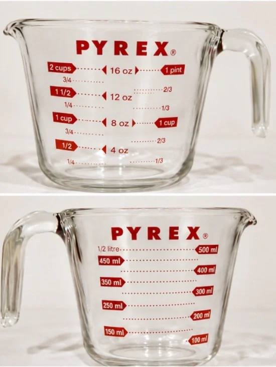 Mint Vintage Pyrex 2-Cup (16oz / 1 Pint / 500ml) Glass Measuring Cup Classic