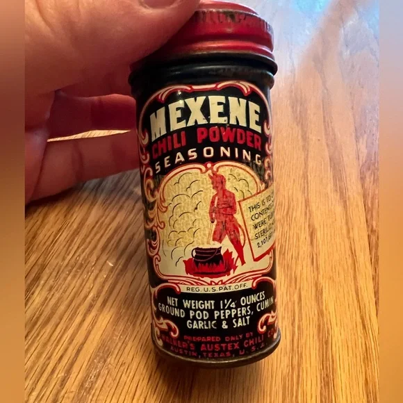 Vintage 1950s Mexene Chili Powder Container