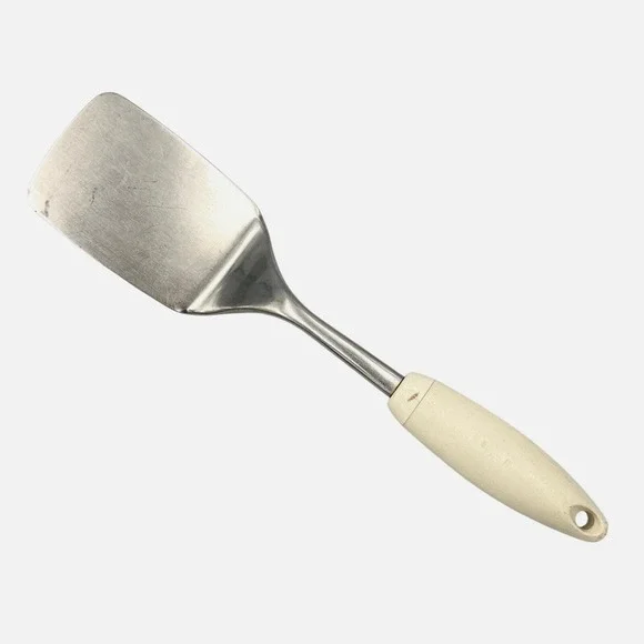 Vintage Pyrex Spatula Turner Flipper Stainless Steel Utensil White Silver 13.25