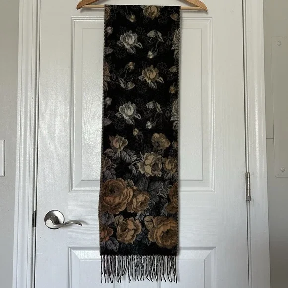 Eden 100% Pure‎ Cashmere Floral Print Scarf