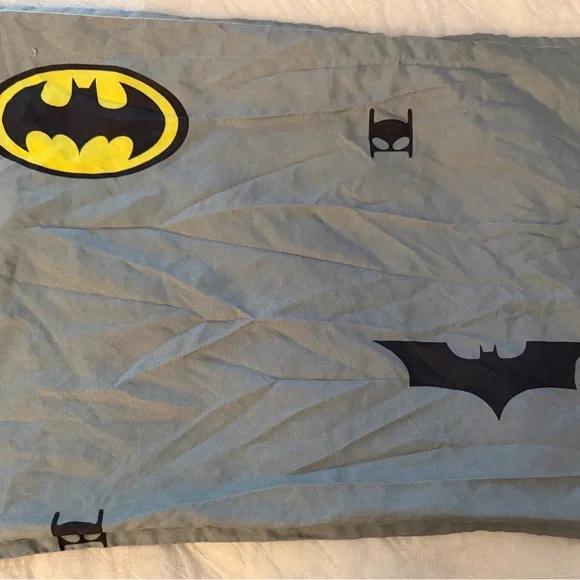 Batman Logo Bedding Duvet Cover - Gray with Black & Yellow Bat Symbols