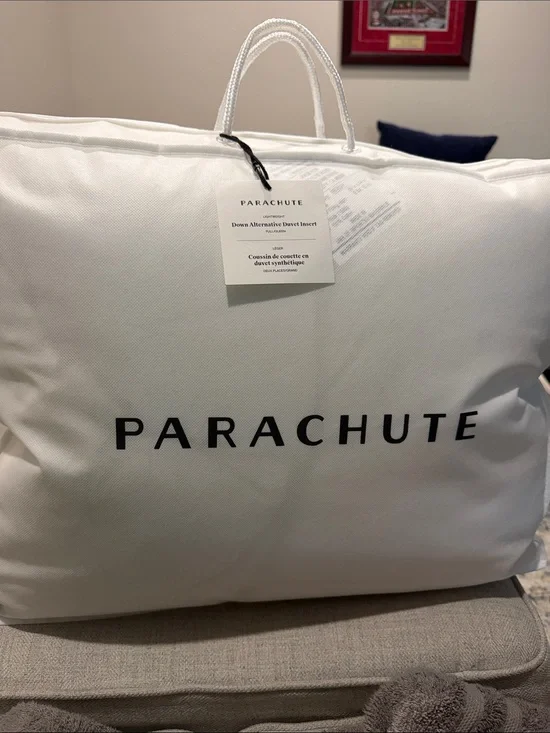Parachute White Duvet Insert with Black Logo