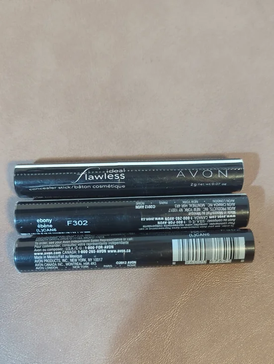 3 lot Avon Ideal Flawless Concealer Ebony Stick New Sealed