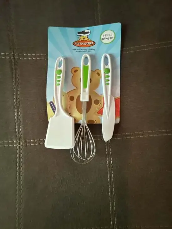 Curious Chef 3-Piece Baking Set with Whisk, Spreader, and Turner