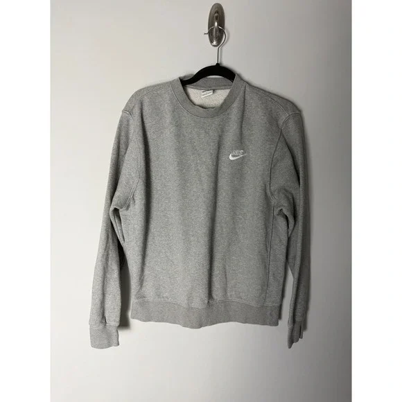 Nike Sportswear Club Fleece Sweater Swoosh Mens‎ M Gray Athletic