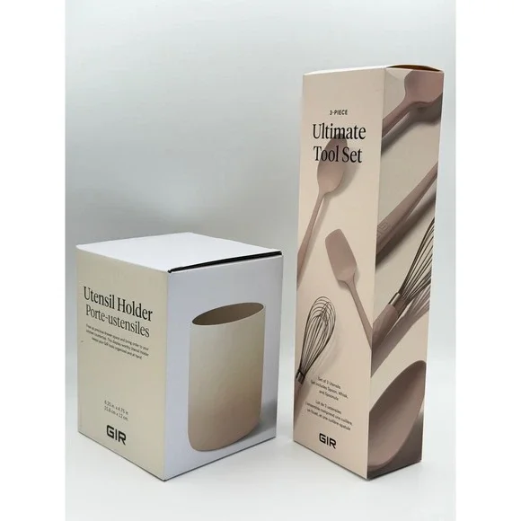 GIR Utensil Holder and 3-Piece‎ Ultimate Tool Set Tan Silicone NEW