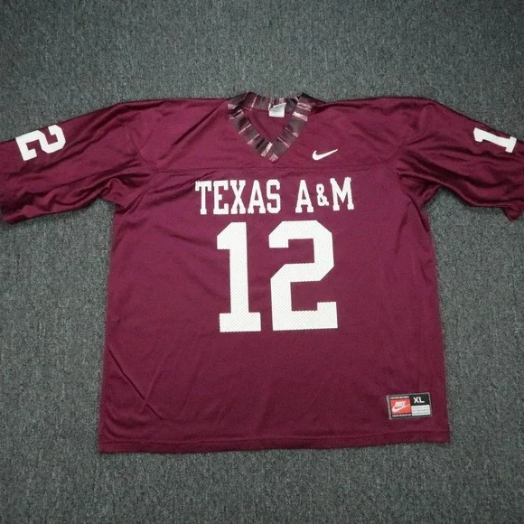 VINTAGE Texas A&M Aggies Jersey Mens XL Nike Football Jersey #12 USA 12th Man
