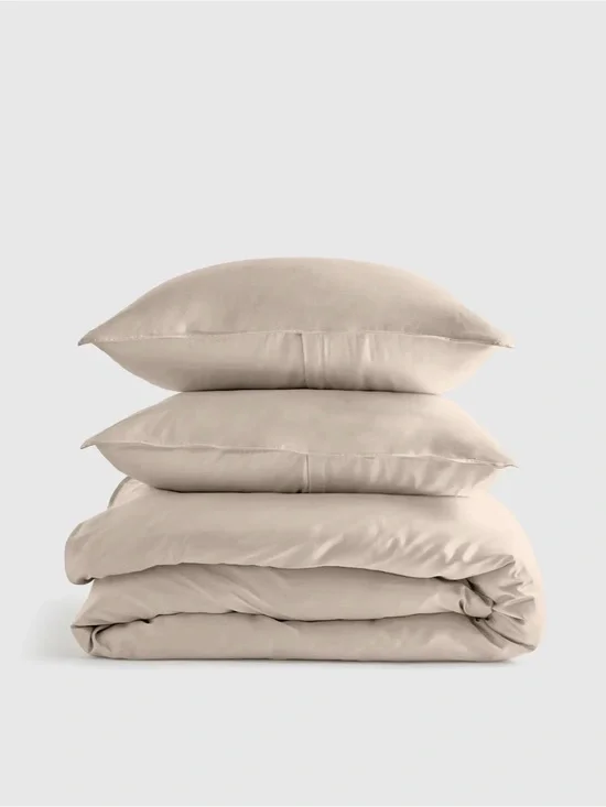 Quince Stone Beige Duvet Cover Set