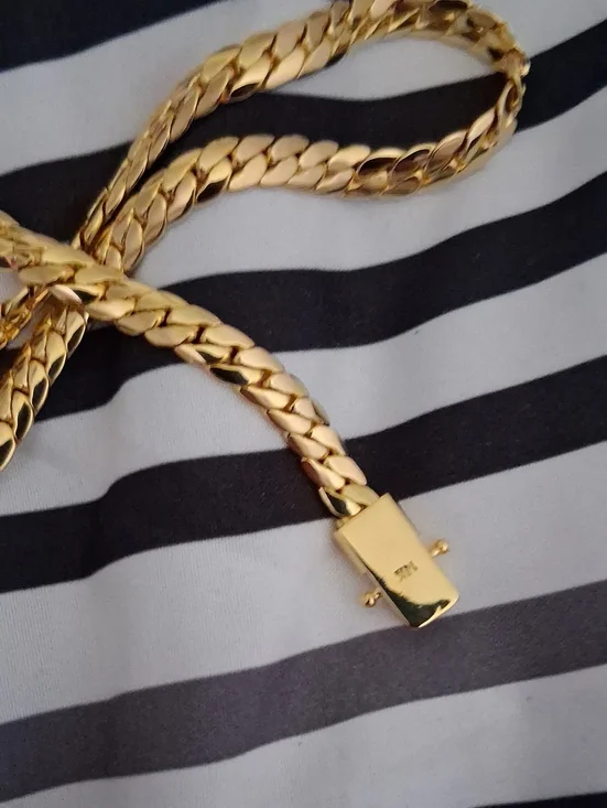 Gold Men's Cuban Link Necklace - Polished Finish