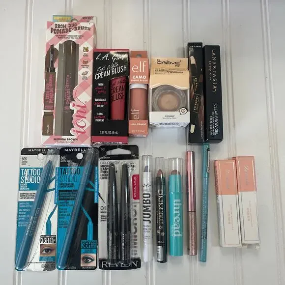 NEW‎ Eye Shadow Sticks Liners Liquid Blush Brow Gel Makeup Bundle Gift Basket