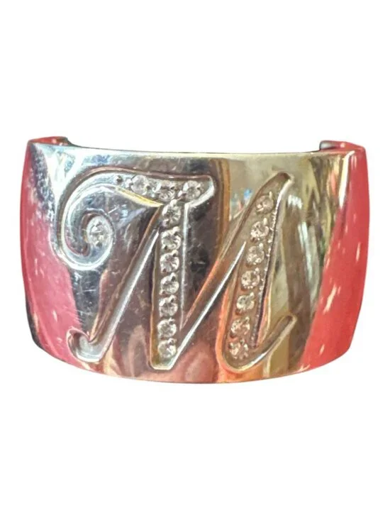 Silver Monogrammed Unisex Ring With 