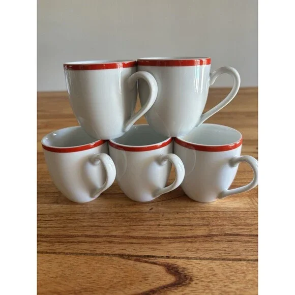 William Sonoma Brasserie Japan Red Band Espresso Cups 5