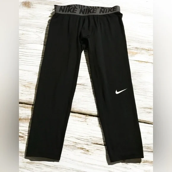 Nike Pro Dri Fit Mens Black Compression Pants Capri‎ Leggings Sz XL