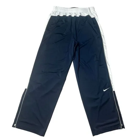Nike Basketball Sweatpants Men's XL‎ Blue White Ankle Zip Elastic Waist Y2K