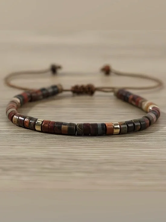 BNIB - Adjustable Stone Beaded Bracelet - Unisex