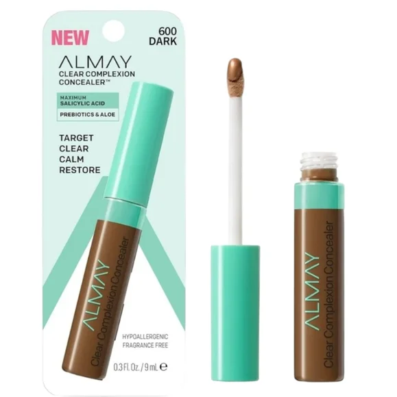 5 x Almay Clear Complexion Concealer Makeup, Hypoallergenic, 600 Dark