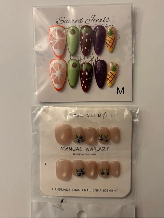 Fruit Mix Press-On Nail Sets — Citrus, Avocado, Berry & Pineapple