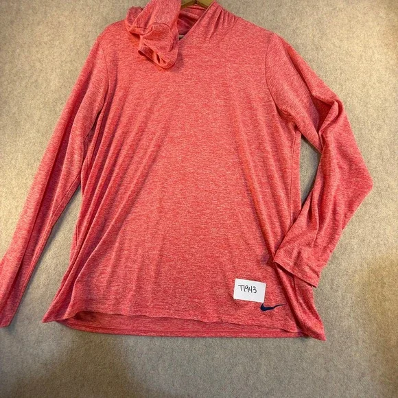 Nike Dri-FIT Mens XL Hoodie Long Sleeve Heather Red Training Shirt T1943