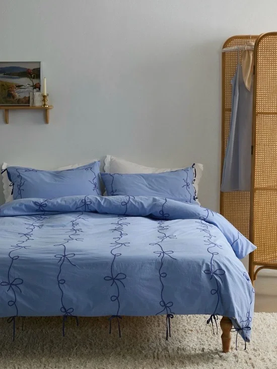 Urban Outfitters | Lacey Bows Femme Embroidered Duvet Cover
