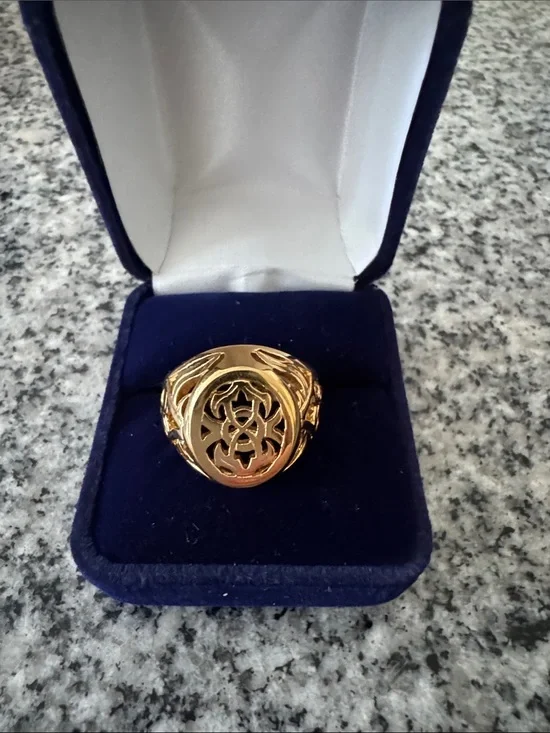 18K Heavy Gold Electroplated Statement Ring - Size 11 - NWT
