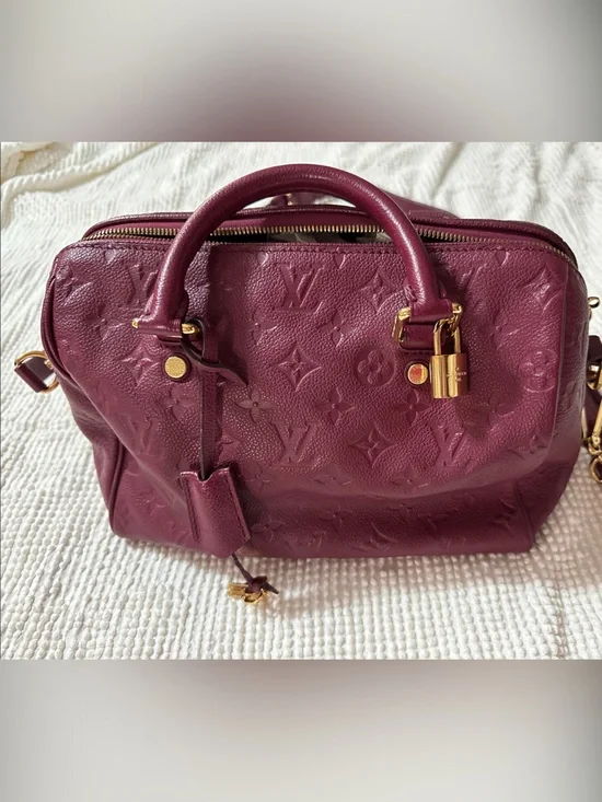 Louis Vuitton Burgundy Plum Monogram Speedy with Gold Hardware