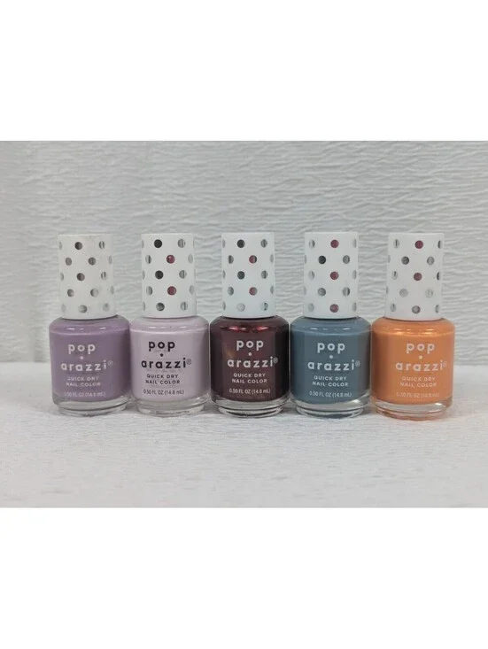 pop Arazzi - Nail Polish - QUICK DRY - Variety Colors - 0.50 Fl oz  ea   5 Pack