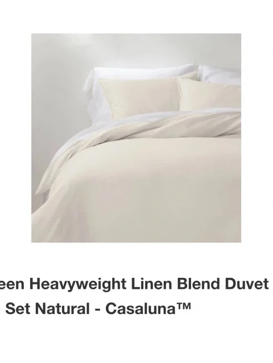 Casaluna Linen Blend Duvet Cover & Sham Set - Natural Cream